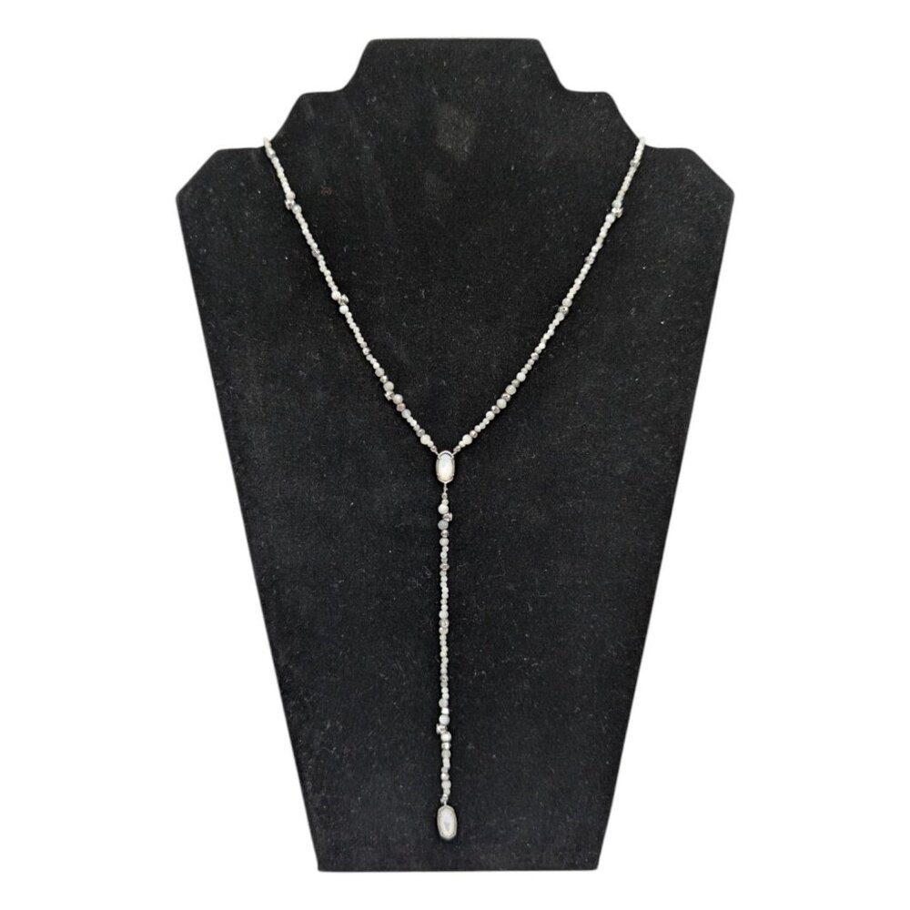 Kendra Scott Silver Necklace with White Accents